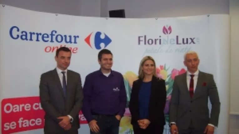 Buchete si aranjamente florale marca Floridelux.ro se pot achizitiona pe site-ul www.carrefour-online.ro