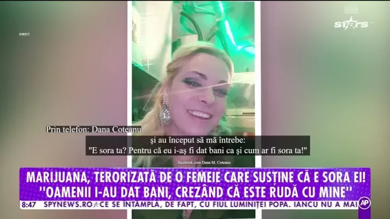 Dana Marijuana este terorizata! O femeie pretinde ca ar fi sora ei