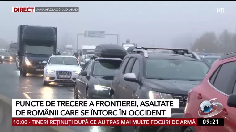 Punctele de trecere a frontierei, asaltate de romanii care se intorc in Occident.