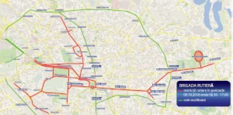 Trafic rutier restrictionat pe strazile din jurul Palatului Parlamentului, sambata si duminica