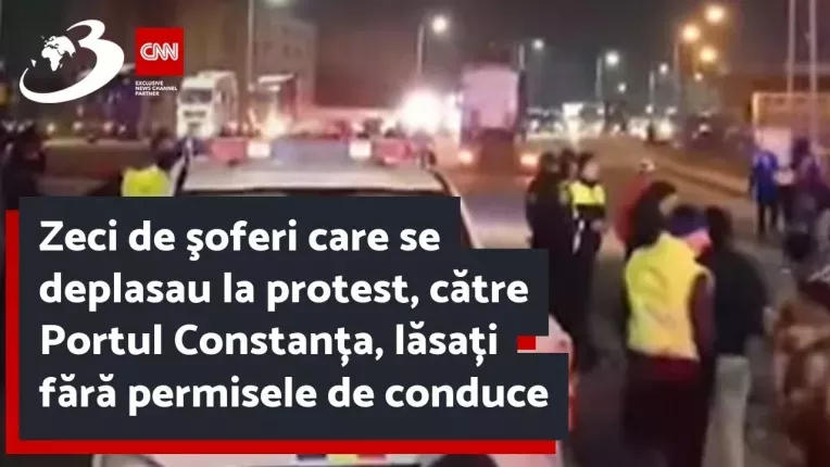 Zeci de soferi care se deplasau la protest, catre Portul Constanta, lasati fara permisele de conduce